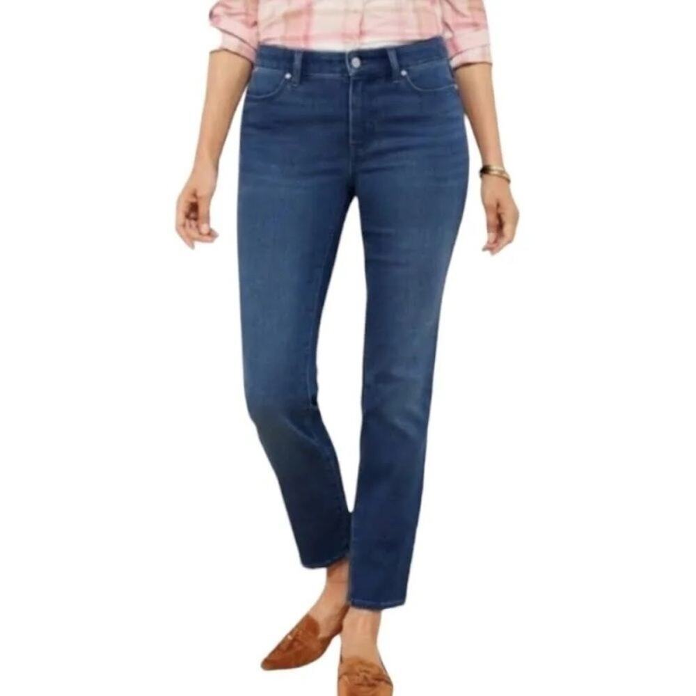 Simply flattering 5 pocket tolbots 16W blue jeans stretch comfort ankle pants
